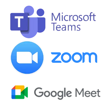 Microsoft Teams, Zoom, Google Meet